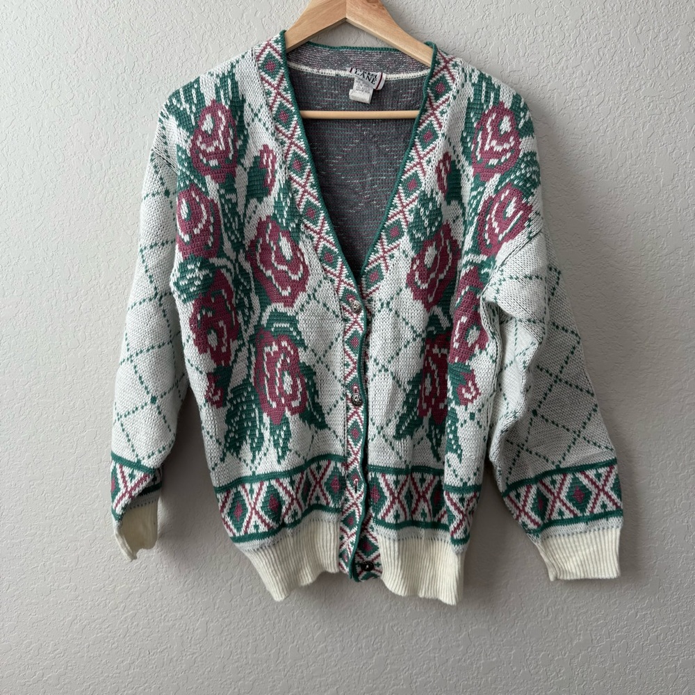 Cricket‎ Lane Floral Knit Women's Sweater Cardigan